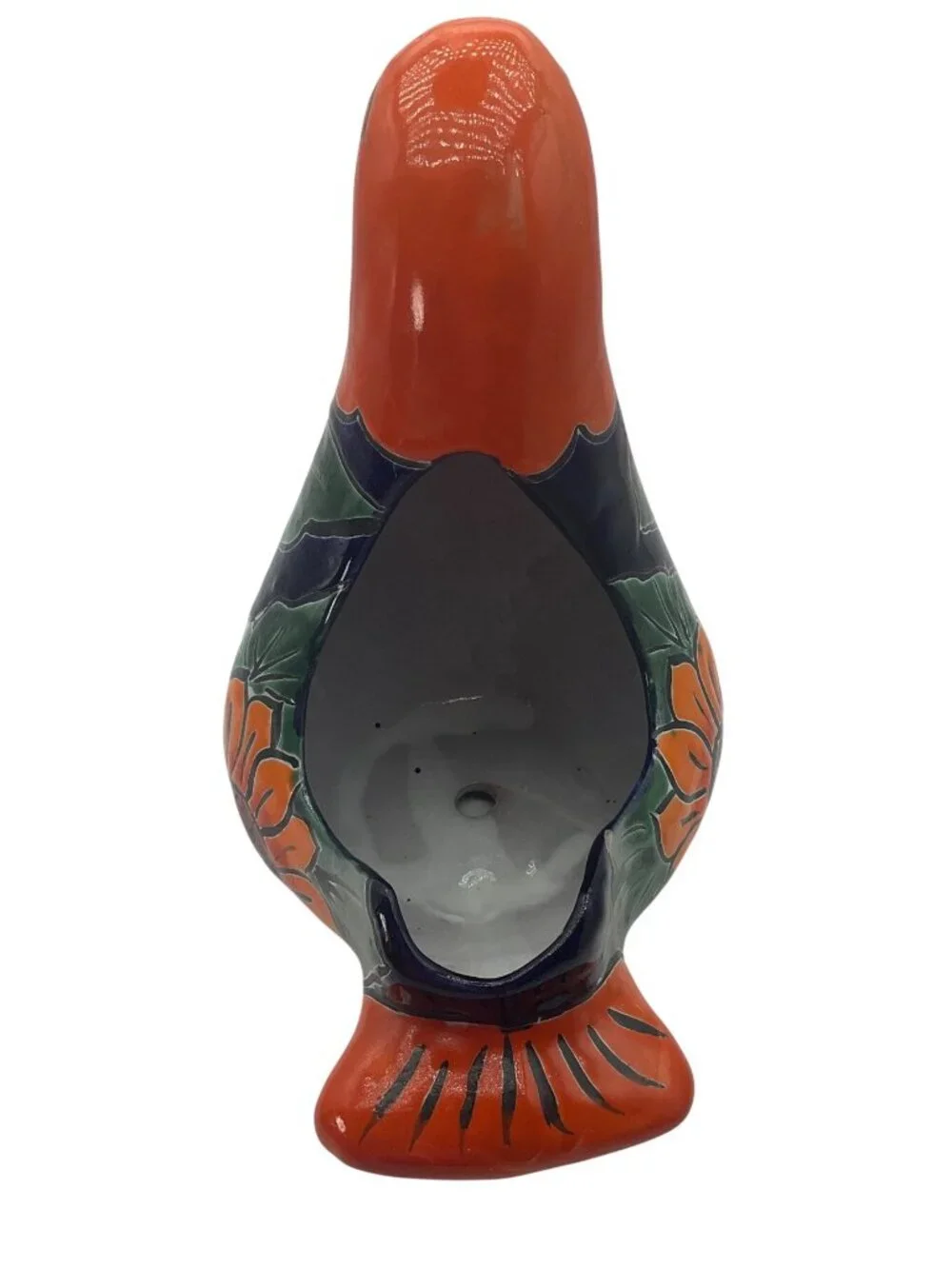 New Artisan Handmade Hand-Painted Talavera Ceramic Sunflower Bird Dove Planter